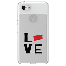 DistinctInk® Clear Shockproof Hybrid Case for Apple iPhone / Samsung Galaxy / Google Pixel - Pennsylvania - Love Red & Black