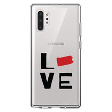 DistinctInk® Clear Shockproof Hybrid Case for Apple iPhone / Samsung Galaxy / Google Pixel - Pennsylvania - Love Red & Black