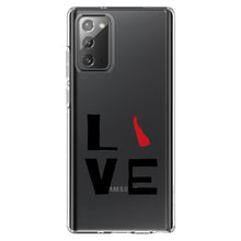 DistinctInk® Clear Shockproof Hybrid Case for Apple iPhone / Samsung Galaxy / Google Pixel - Delaware - Love Red & Black