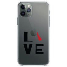 DistinctInk® Clear Shockproof Hybrid Case for Apple iPhone / Samsung Galaxy / Google Pixel - Delaware - Love Red & Black