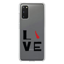 DistinctInk® Clear Shockproof Hybrid Case for Apple iPhone / Samsung Galaxy / Google Pixel - Delaware - Love Red & Black