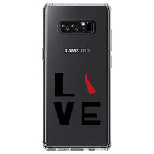 DistinctInk® Clear Shockproof Hybrid Case for Apple iPhone / Samsung Galaxy / Google Pixel - Delaware - Love Red & Black