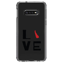 DistinctInk® Clear Shockproof Hybrid Case for Apple iPhone / Samsung Galaxy / Google Pixel - Delaware - Love Red & Black