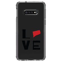DistinctInk® Clear Shockproof Hybrid Case for Apple iPhone / Samsung Galaxy / Google Pixel - Connecticut - Love Red & Black