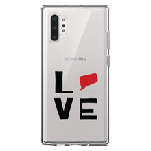 DistinctInk® Clear Shockproof Hybrid Case for Apple iPhone / Samsung Galaxy / Google Pixel - Connecticut - Love Red & Black