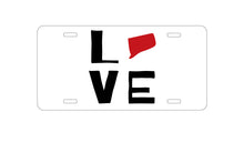 DistinctInk Custom Aluminum Decorative Vanity Front License Plate - Connecticut - Love Red & Black