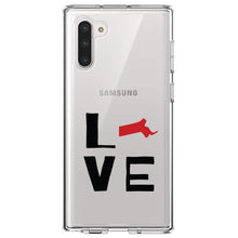 DistinctInk® Clear Shockproof Hybrid Case for Apple iPhone / Samsung Galaxy / Google Pixel - Massachusetts - Love Red & Black