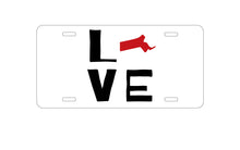 DistinctInk Custom Aluminum Decorative Vanity Front License Plate - Massachusetts - Love Red & Black