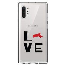 DistinctInk® Clear Shockproof Hybrid Case for Apple iPhone / Samsung Galaxy / Google Pixel - Massachusetts - Love Red & Black