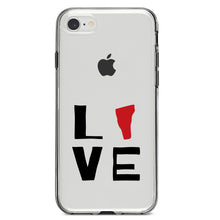 DistinctInk® Clear Shockproof Hybrid Case for Apple iPhone / Samsung Galaxy / Google Pixel - Vermont - Love Red & Black