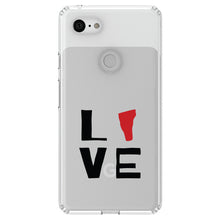 DistinctInk® Clear Shockproof Hybrid Case for Apple iPhone / Samsung Galaxy / Google Pixel - Vermont - Love Red & Black