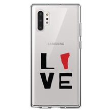DistinctInk® Clear Shockproof Hybrid Case for Apple iPhone / Samsung Galaxy / Google Pixel - Vermont - Love Red & Black