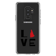 DistinctInk® Clear Shockproof Hybrid Case for Apple iPhone / Samsung Galaxy / Google Pixel - New Hampshire - Love Red & Black