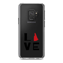 DistinctInk® Clear Shockproof Hybrid Case for Apple iPhone / Samsung Galaxy / Google Pixel - New Hampshire - Love Red & Black