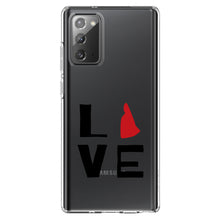 DistinctInk® Clear Shockproof Hybrid Case for Apple iPhone / Samsung Galaxy / Google Pixel - New Hampshire - Love Red & Black