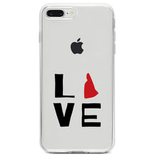 DistinctInk® Clear Shockproof Hybrid Case for Apple iPhone / Samsung Galaxy / Google Pixel - New Hampshire - Love Red & Black