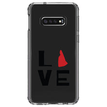 DistinctInk® Clear Shockproof Hybrid Case for Apple iPhone / Samsung Galaxy / Google Pixel - New Hampshire - Love Red & Black