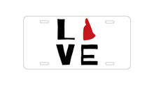 DistinctInk Custom Aluminum Decorative Vanity Front License Plate - New Hampshire - Love Red & Black