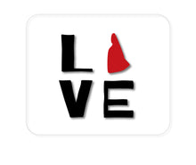 DistinctInk Custom Foam Rubber Mouse Pad - 1/4" Thick - New Hampshire - Love Red & Black