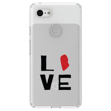 DistinctInk® Clear Shockproof Hybrid Case for Apple iPhone / Samsung Galaxy / Google Pixel - Rhode Island - Love Red & Black