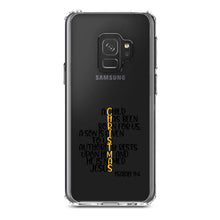 DistinctInk® Clear Shockproof Hybrid Case for Apple iPhone / Samsung Galaxy / Google Pixel - Christmas - Isaiah 9:6 - Black Yellow