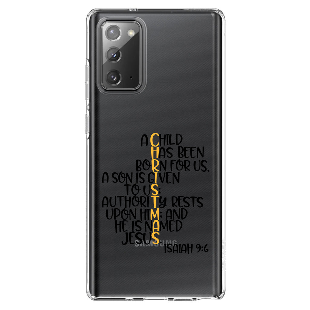 Christmas, Isaiah 9:6, Black Yellow Clear Shockproof iPhone Case, view 7