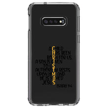 DistinctInk® Clear Shockproof Hybrid Case for Apple iPhone / Samsung Galaxy / Google Pixel - Christmas - Isaiah 9:6 - Black Yellow