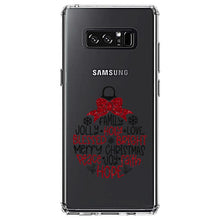 DistinctInk® Clear Shockproof Hybrid Case for Apple iPhone / Samsung Galaxy / Google Pixel - Christmas Words Ornament Red Glitter Look