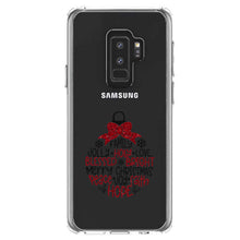 DistinctInk® Clear Shockproof Hybrid Case for Apple iPhone / Samsung Galaxy / Google Pixel - Christmas Words Ornament Red Glitter Look