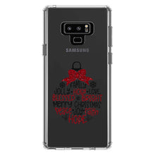 DistinctInk® Clear Shockproof Hybrid Case for Apple iPhone / Samsung Galaxy / Google Pixel - Christmas Words Ornament Red Glitter Look