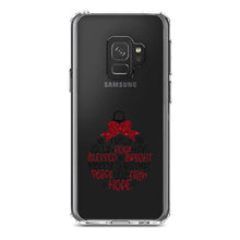 DistinctInk® Clear Shockproof Hybrid Case for Apple iPhone / Samsung Galaxy / Google Pixel - Christmas Words Ornament Red Glitter Look