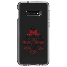 DistinctInk® Clear Shockproof Hybrid Case for Apple iPhone / Samsung Galaxy / Google Pixel - Christmas Words Ornament Red Glitter Look
