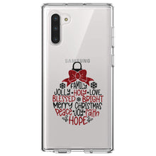 DistinctInk® Clear Shockproof Hybrid Case for Apple iPhone / Samsung Galaxy / Google Pixel - Christmas Words Ornament Red Glitter Look