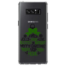 DistinctInk® Clear Shockproof Hybrid Case for Apple iPhone / Samsung Galaxy / Google Pixel - Christmas Words Ornament Black Green