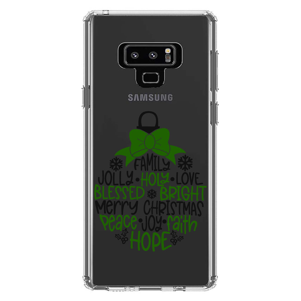 Christmas Words Ornament Black Green Clear Shockproof iPhone Case, view 11