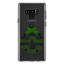 DistinctInk® Clear Shockproof Hybrid Case for Apple iPhone / Samsung Galaxy / Google Pixel - Christmas Words Ornament Black Green