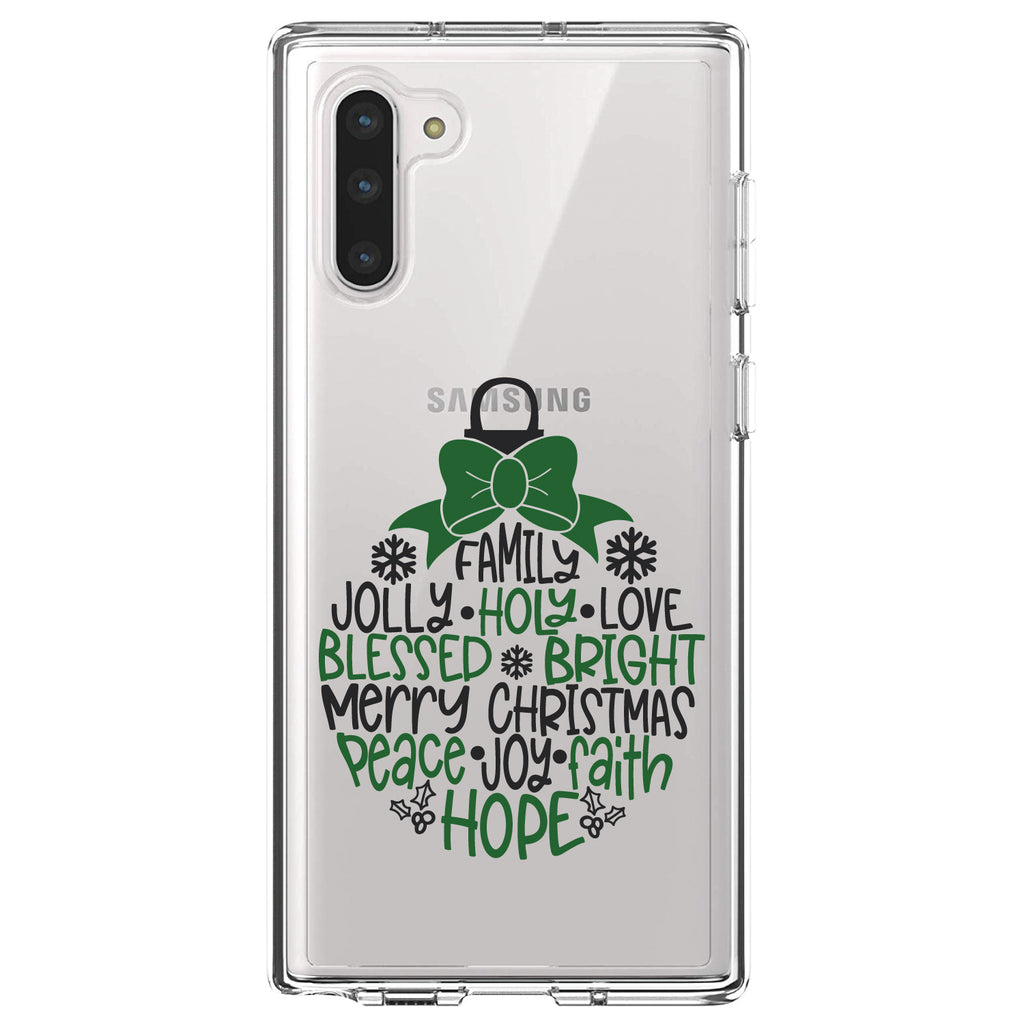 Christmas Words Ornament Black Green Clear Shockproof iPhone Case, view 9
