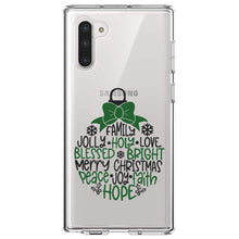 DistinctInk® Clear Shockproof Hybrid Case for Apple iPhone / Samsung Galaxy / Google Pixel - Christmas Words Ornament Black Green