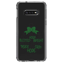 DistinctInk® Clear Shockproof Hybrid Case for Apple iPhone / Samsung Galaxy / Google Pixel - Christmas Words Ornament Black Green