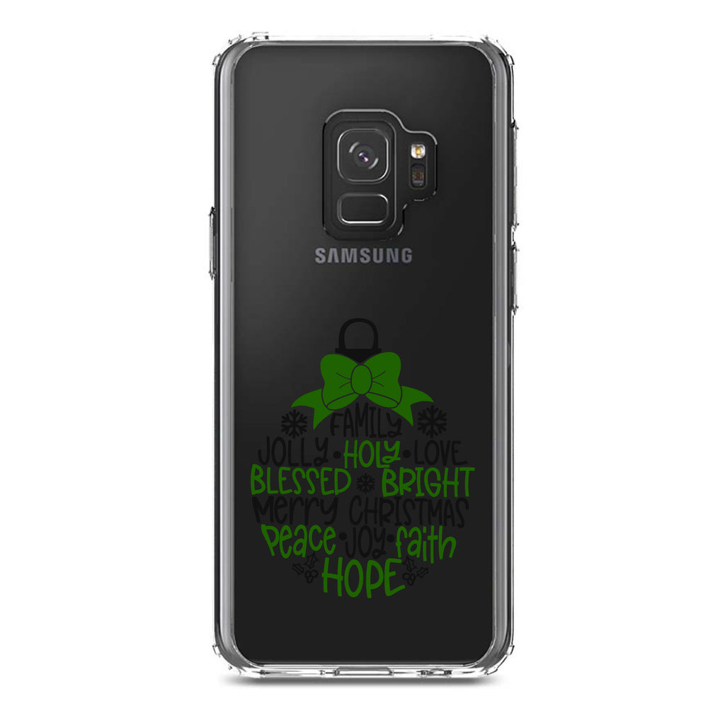 Christmas Words Ornament Black Green Clear Shockproof iPhone Case, view 19