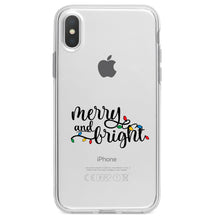 DistinctInk® Clear Shockproof Hybrid Case for Apple iPhone / Samsung Galaxy / Google Pixel - Merry and Bright - Christmas Lights