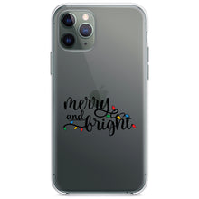 DistinctInk® Clear Shockproof Hybrid Case for Apple iPhone / Samsung Galaxy / Google Pixel - Merry and Bright - Christmas Lights
