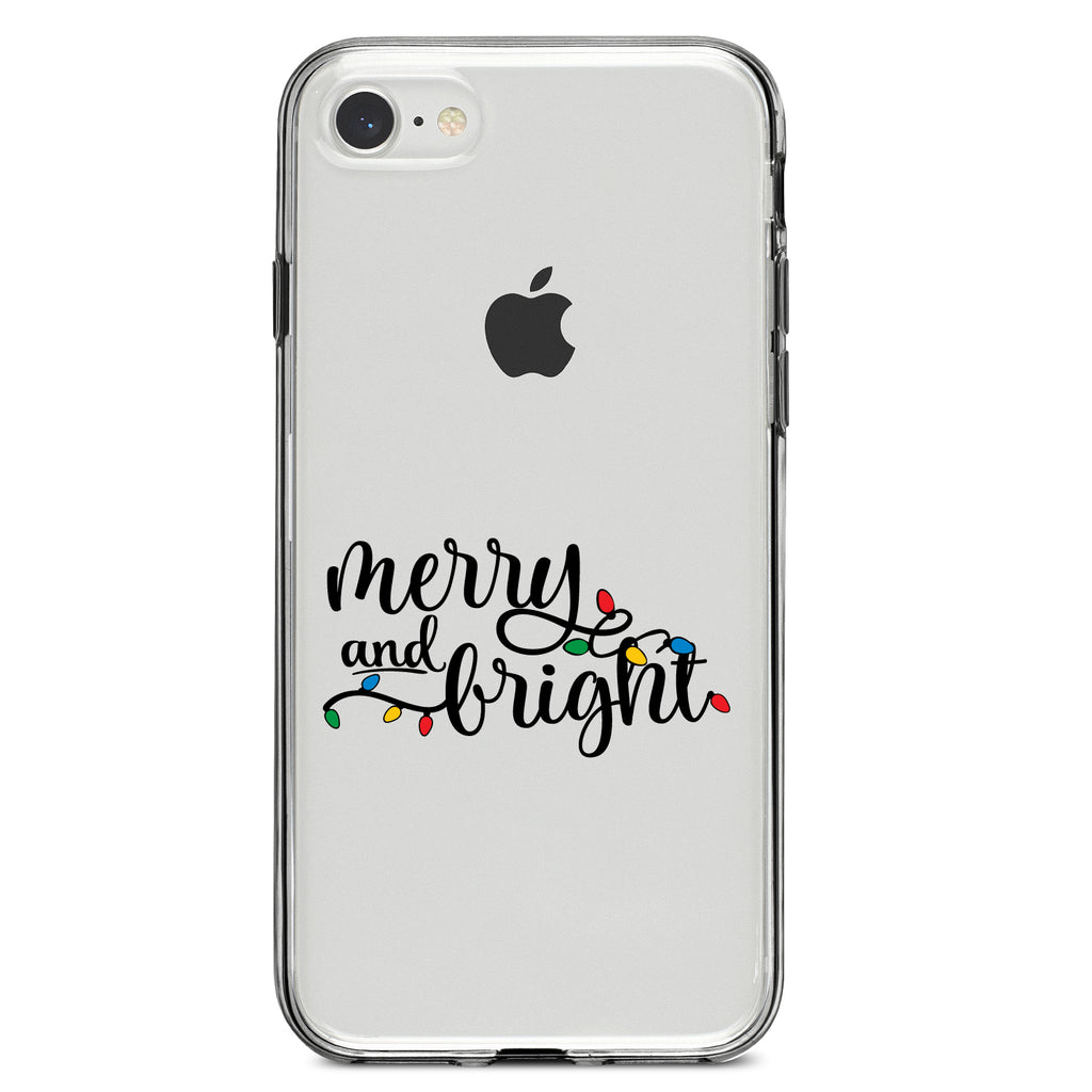 Merry and Bright, Christmas Lights Clear Shockproof iPhone Case, view 5