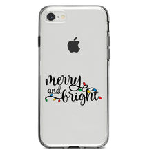 DistinctInk® Clear Shockproof Hybrid Case for Apple iPhone / Samsung Galaxy / Google Pixel - Merry and Bright - Christmas Lights