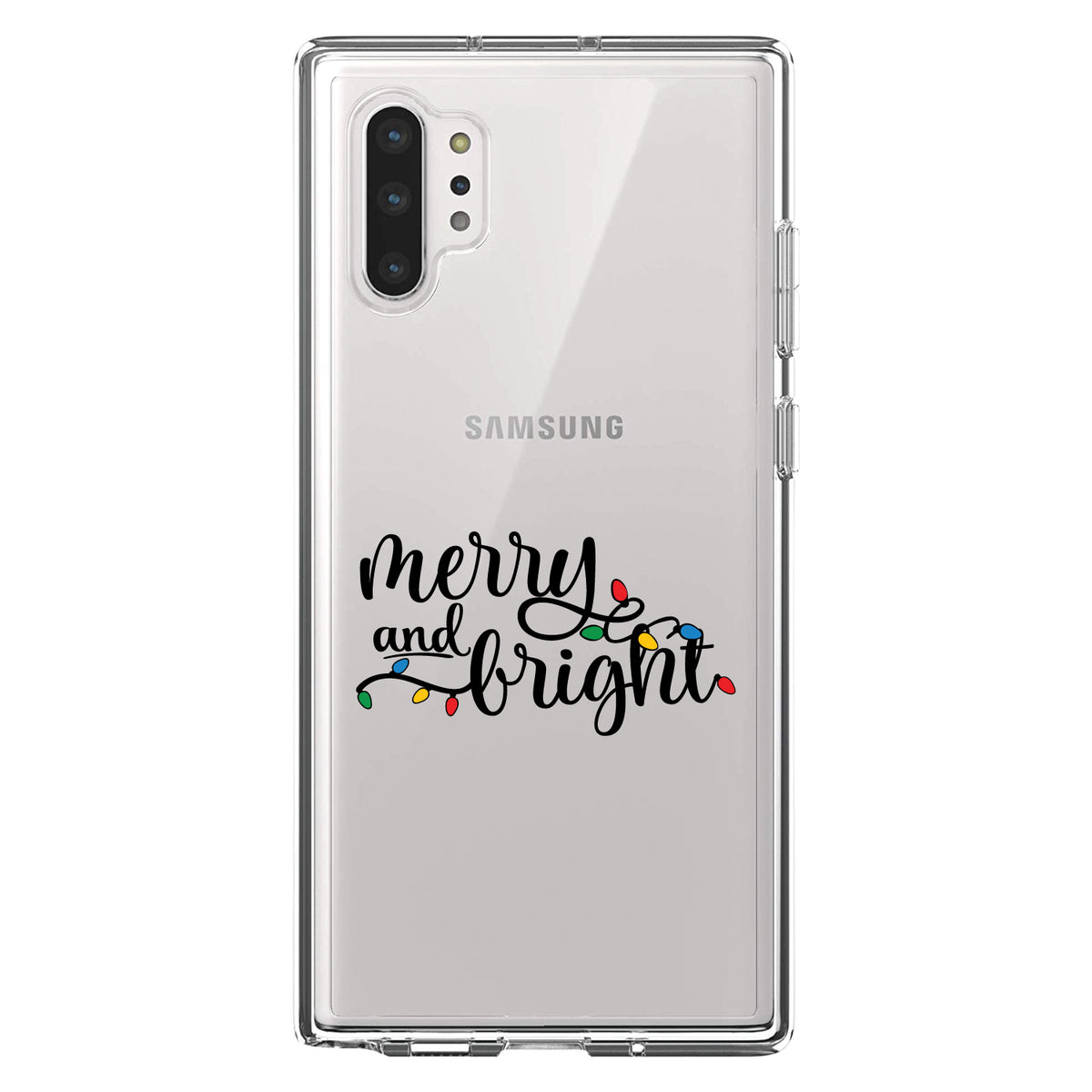 Merry and Bright, Christmas Lights Clear Shockproof iPhone Case, view 10