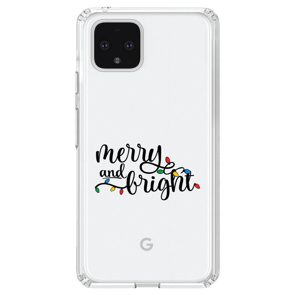 Merry and Bright, Christmas Lights Clear Shockproof iPhone Case, view 24