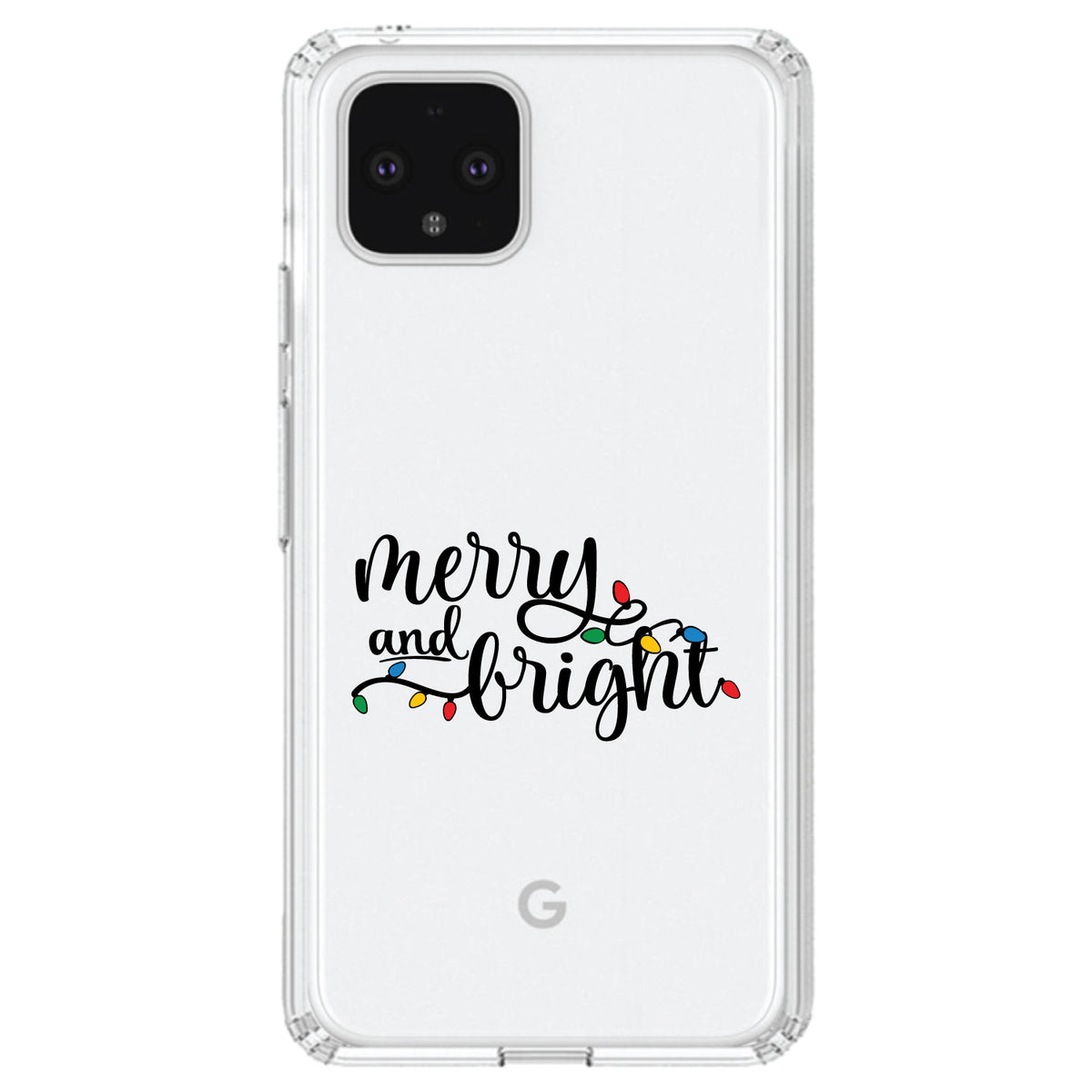Merry and Bright, Christmas Lights Clear Shockproof iPhone Case, view 24