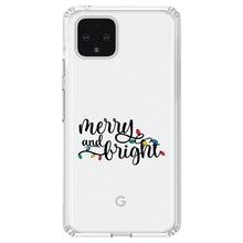 DistinctInk® Clear Shockproof Hybrid Case for Apple iPhone / Samsung Galaxy / Google Pixel - Merry and Bright - Christmas Lights