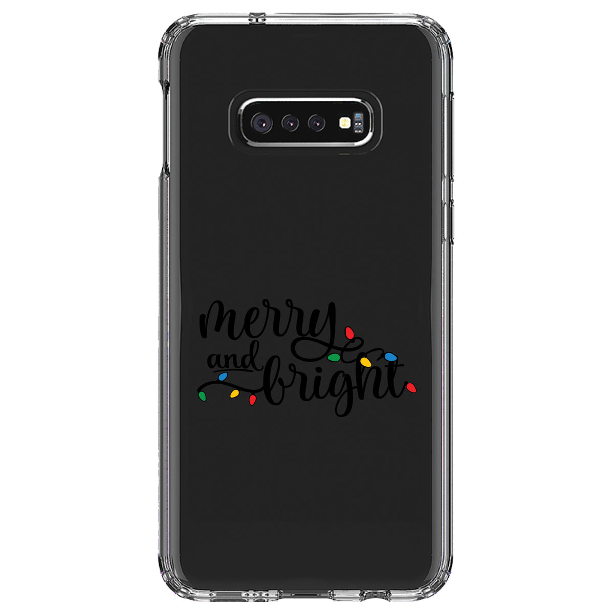 Merry and Bright, Christmas Lights Clear Shockproof iPhone Case, view 18