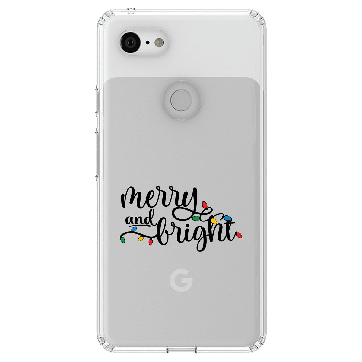 Merry and Bright, Christmas Lights Clear Shockproof iPhone Case, view 22